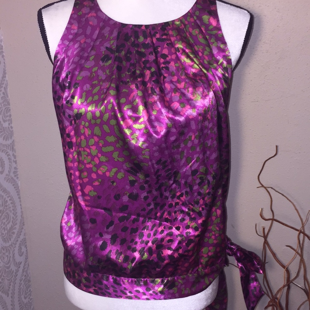 Apt 9 multi- colored, silky polyester shirt PM